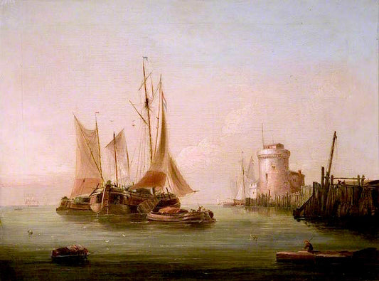 Calm Morning off the Dutch Coast, vintage artwork by John Wilson Ewbank, A3 (16x12") Poster Print