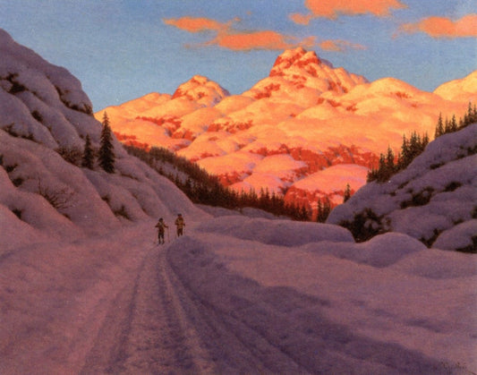 Cross-Country Skiing, Haute Savoie, vintage artwork by Ivan Fedorovich Choultse, 12x8" (A4) Poster