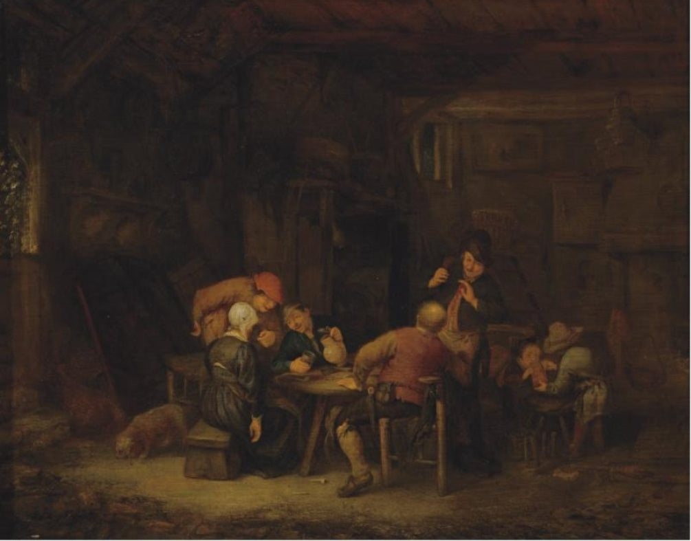 The Breakfast, vintage artwork by Adriaen van Ostade, 12x8" (A4) Poster