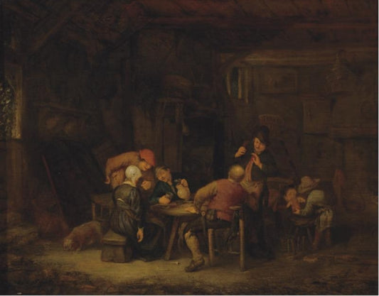 The Breakfast, vintage artwork by Adriaen van Ostade, 12x8" (A4) Poster