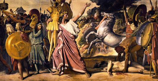 Romulus, Conqueror of Acron, vintage artwork by Jean-Auguste-Dominique Ingres, 12x8" (A4) Poster