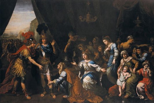 The Family of Darius Before Alexander the Great, vintage artwork by Pierre Mignard, 12x8" (A4) Poster