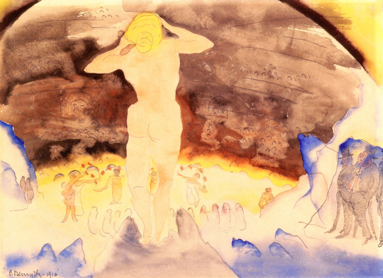 Count Muffat's First View of Nana at the Theater, vintage artwork by Charles Demuth, 12x8" (A4) Poster