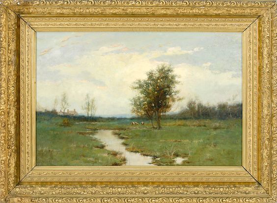 Pastoral with Cows by Arthur Hoeber,A3(16x12")Poster
