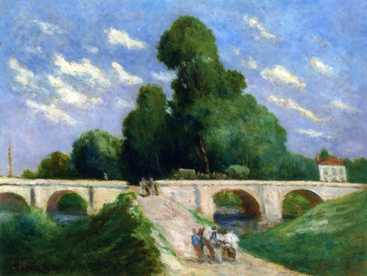 The Bridge over the Loing at Montargis, vintage artwork by Maximilien Luce, 12x8" (A4) Poster