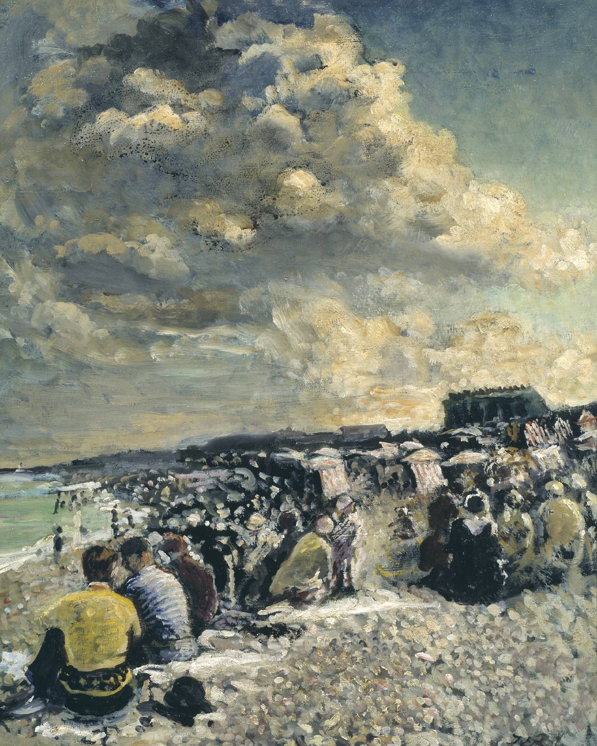 August Morning, Dieppe Beach, vintage artwork by Jacques-Émile Blanche, 12x8" (A4) Poster