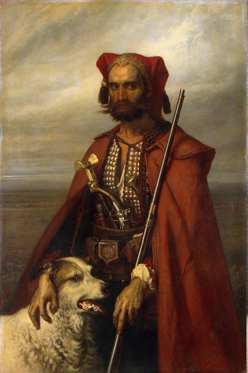 Sentinel the Croat, vintage artwork by Louis Gallait, A3 (16x12") Poster Print