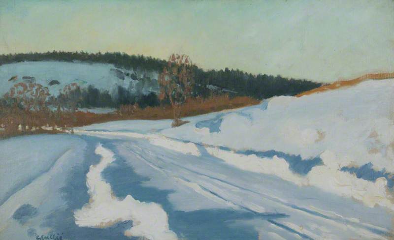 Snow in Sunshine, vintage artwork by Jean-Laurent Challie, 12x8" (A4) Poster