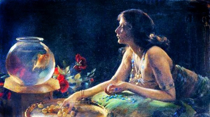 The Goldfish by Charles Courtney Curran,16x12(A3) Poster
