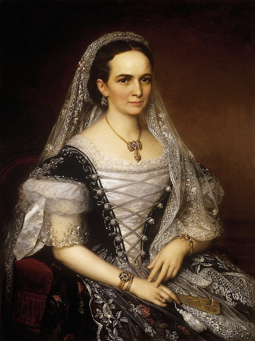 Baroness Kata Radák, Mrs. János Antos Retyi, vintage artwork by Miklós Barabás, A3 (16x12") Poster Print