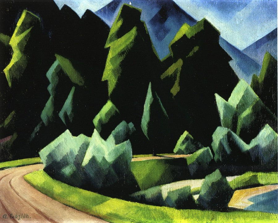Road at the Lake by Adolf Erbslöh,16x12(A3) Poster