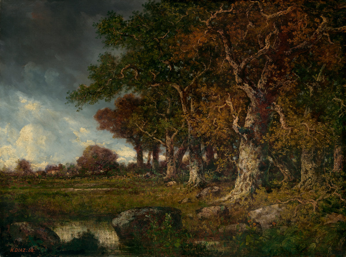 The Edge of the Forest at Les Monts-Girard, vintage artwork by Narcisse Dìaz de la Peña, A3 (16x12") Poster Print