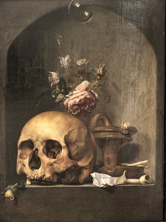 Vanita Still Life, vintage artwork by Hendrick Andriessen, 12x8" (A4) Poster