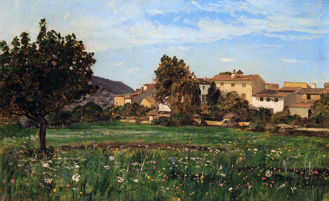 Lourmarin, vintage artwork by Paul-Camille Guigou, 12x8" (A4) Poster