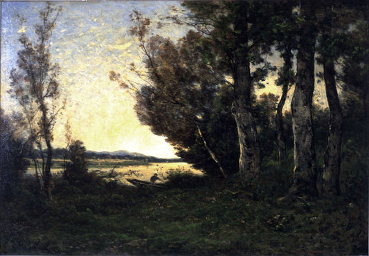 Bordes de l'Allier (Banks of the Allier), vintage artwork by Henri-Joseph Harpignies, A3 (16x12") Poster Print