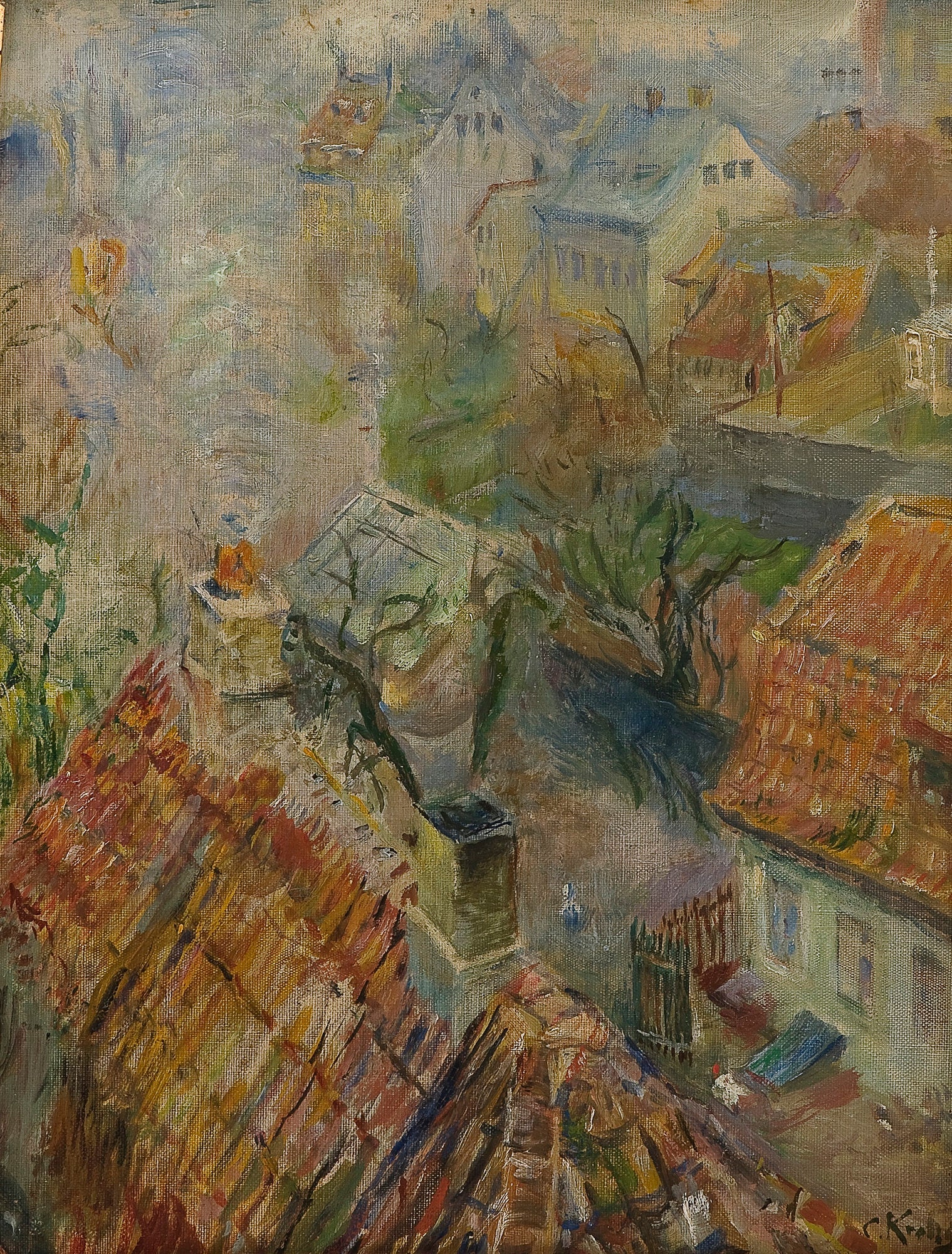 Frederiksberg, vintage artwork by Christian Krohg, 12x8" (A4) Poster