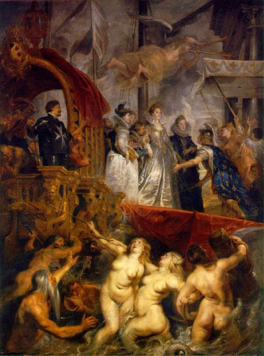 Arrival of Marie de Medici at Marseilles, vintage artwork by Peter Paul Rubens, 12x8" (A4) Poster