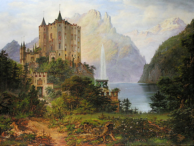 Hohenschwangau, vintage artwork by Frederik Sødring, A3 (16x12") Poster Print