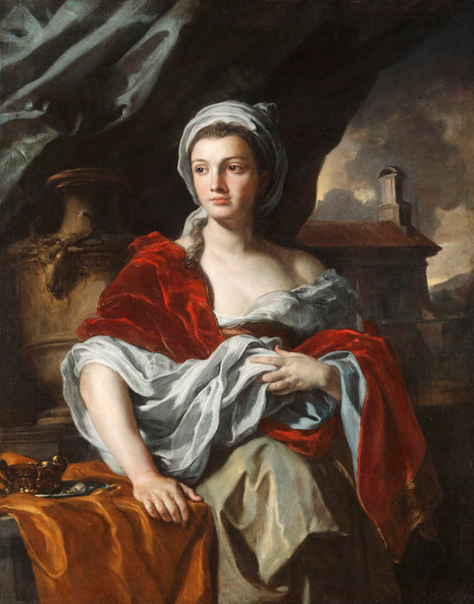 Allegorical Portrait, vintage artwork by Francesco Solimena, 12x8" (A4) Poster