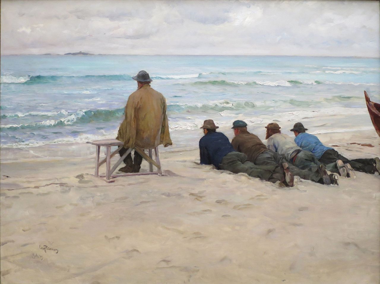 On the Look-out, vintage artwork by Eilif Peterssen, 12x8" (A4) Poster