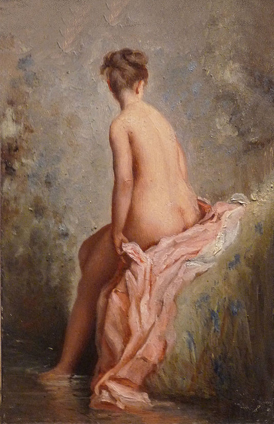 Bather, vintage artwork by Charles Chaplin, 12x8" (A4) Poster