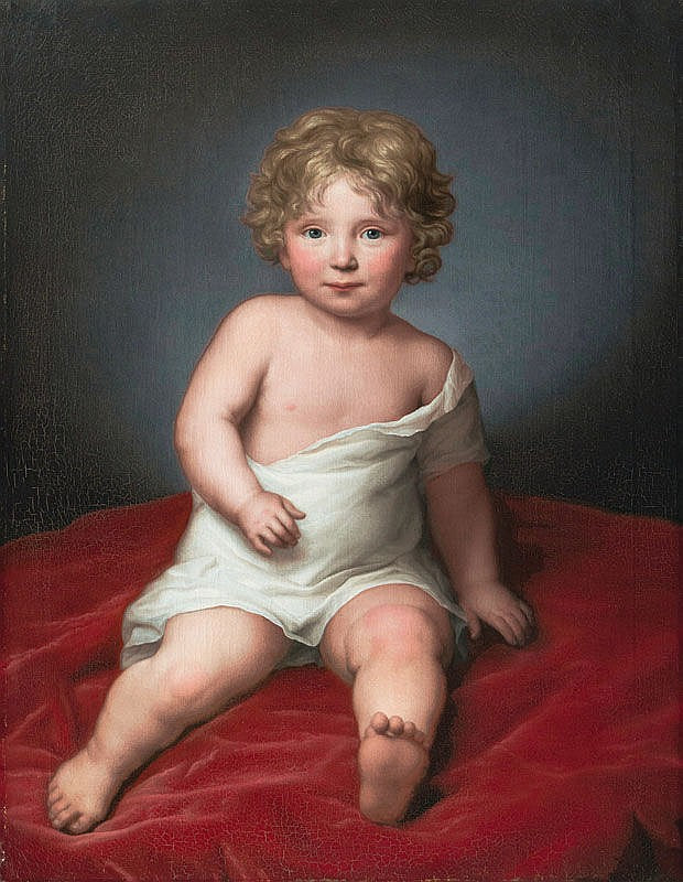 Portrait of Heinrich Wilhelm Souchay, vintage artwork by Friedrich Carl Groger, 12x8" (A4) Poster