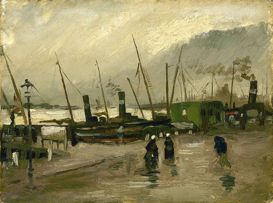 The De Ruijterkade in Amsterdam, vintage artwork by Vincent van Gogh, 12x8" (A4) Poster