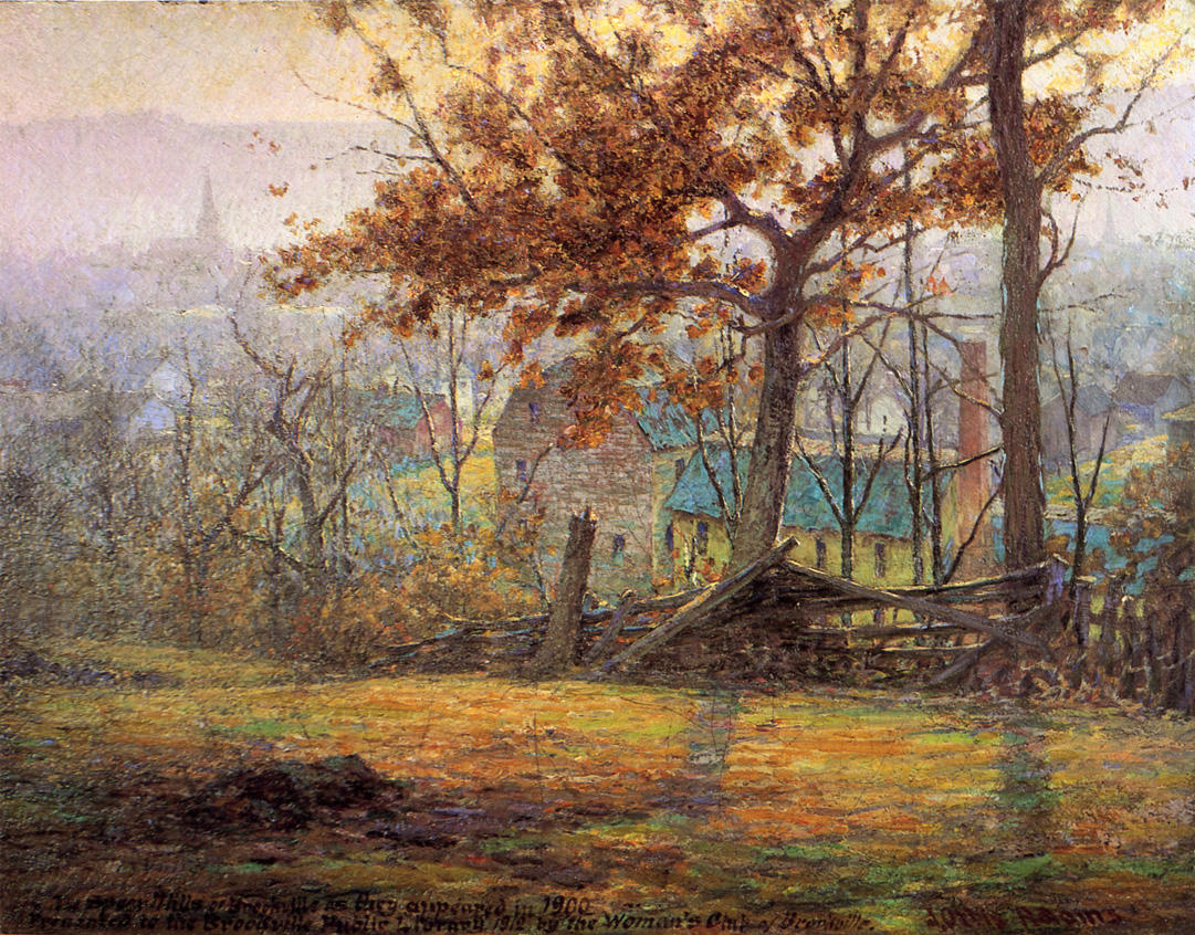 The Old Mills of Brookville, vintage artwork by John Ottis Adams, 12x8" (A4) Poster