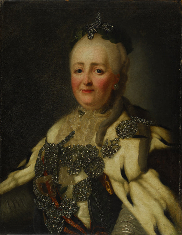 Empress Catherine II, vintage artwork by Alexander Roslin, 12x8" (A4) Poster