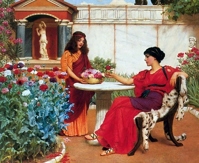Choosing, vintage artwork by John William Godward, 12x8" (A4) Poster