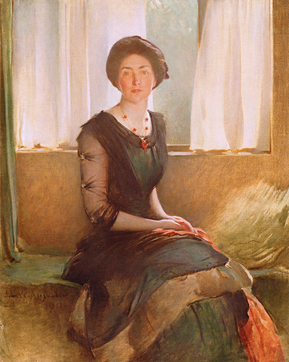 Portrait of a Lady (Elizabeth A. Alexander), vintage artwork by John White Alexander, 12x8" (A4) Poster