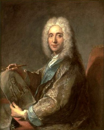 Portrait of Jean de Julienne, vintage artwork by Jean-François de Troy, 12x8" (A4) Poster