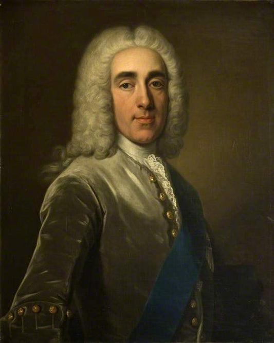 Portrait of The 4th Earl of Chesterfield, vintage artwork by Jean-Baptiste Van Loo, 12x8" (A4) Poster