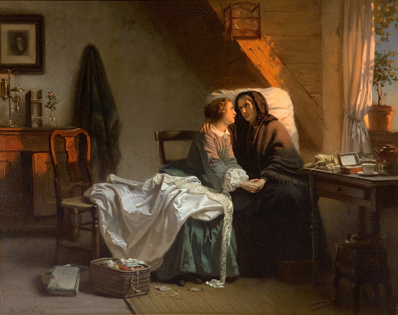 Levensavond, vintage artwork by Hendrik Jacobus Scholten, 12x8" (A4) Poster