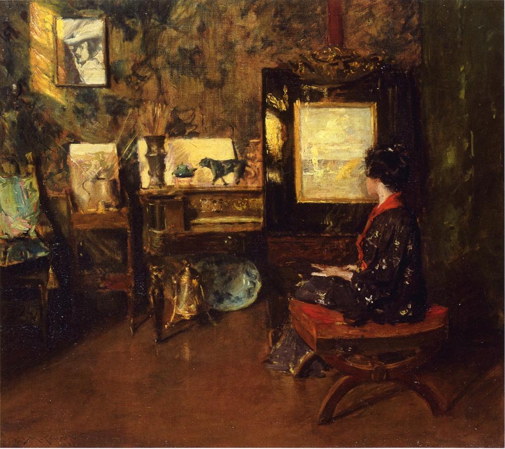 Alice in the Shinnecock Studio, vintage artwork by William Merritt Chase, 12x8" (A4) Poster