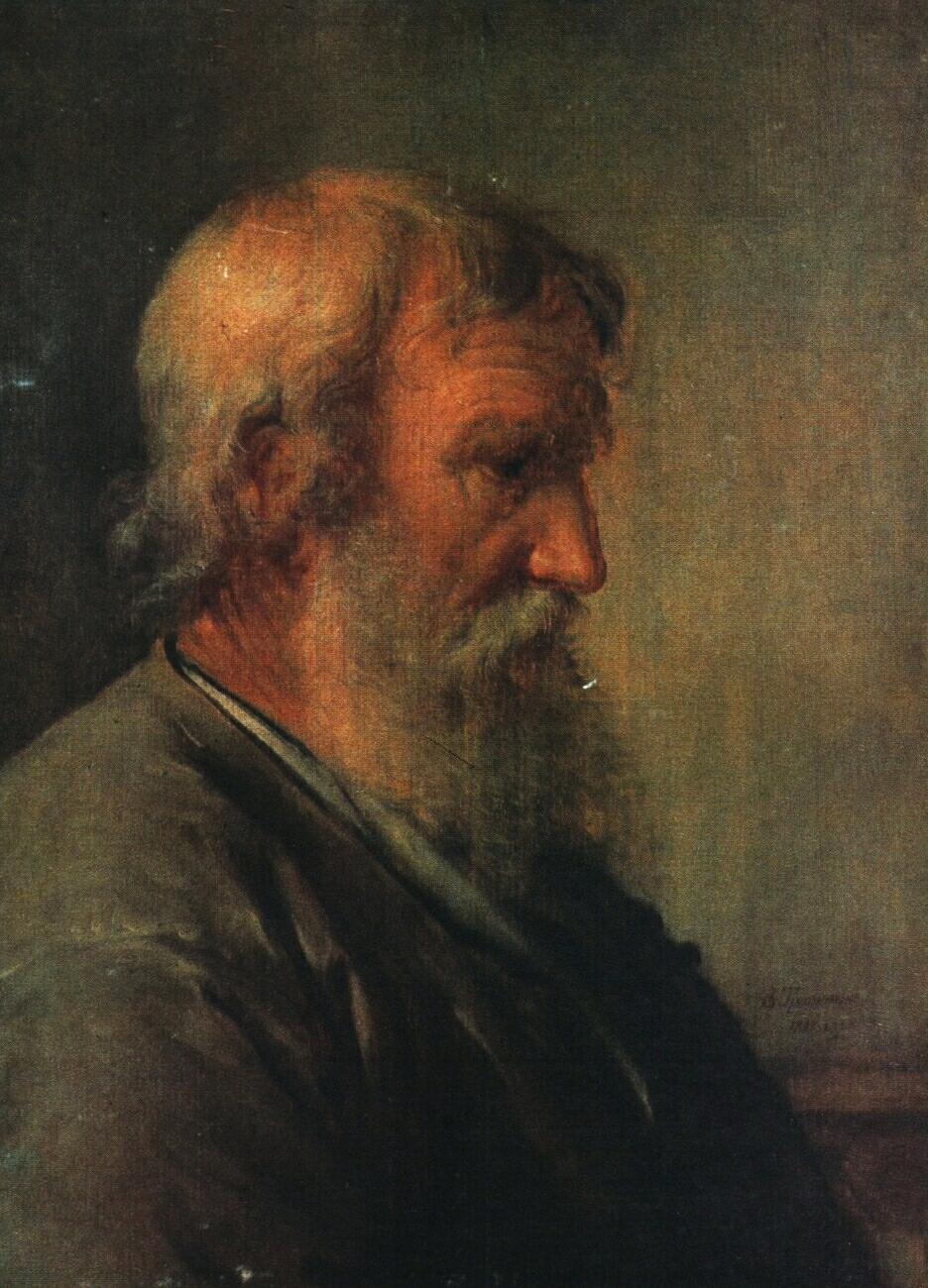 The Old Peasant, vintage artwork by Vasily Tropinin, 12x8" (A4) Poster