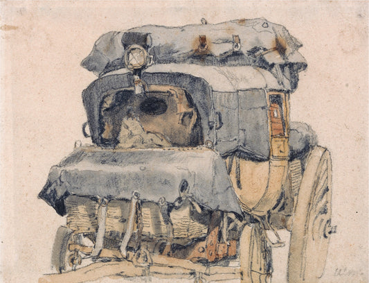 A Diligence, Front View, vintage artwork by Samuel Prout, 12x8" (A4) Poster