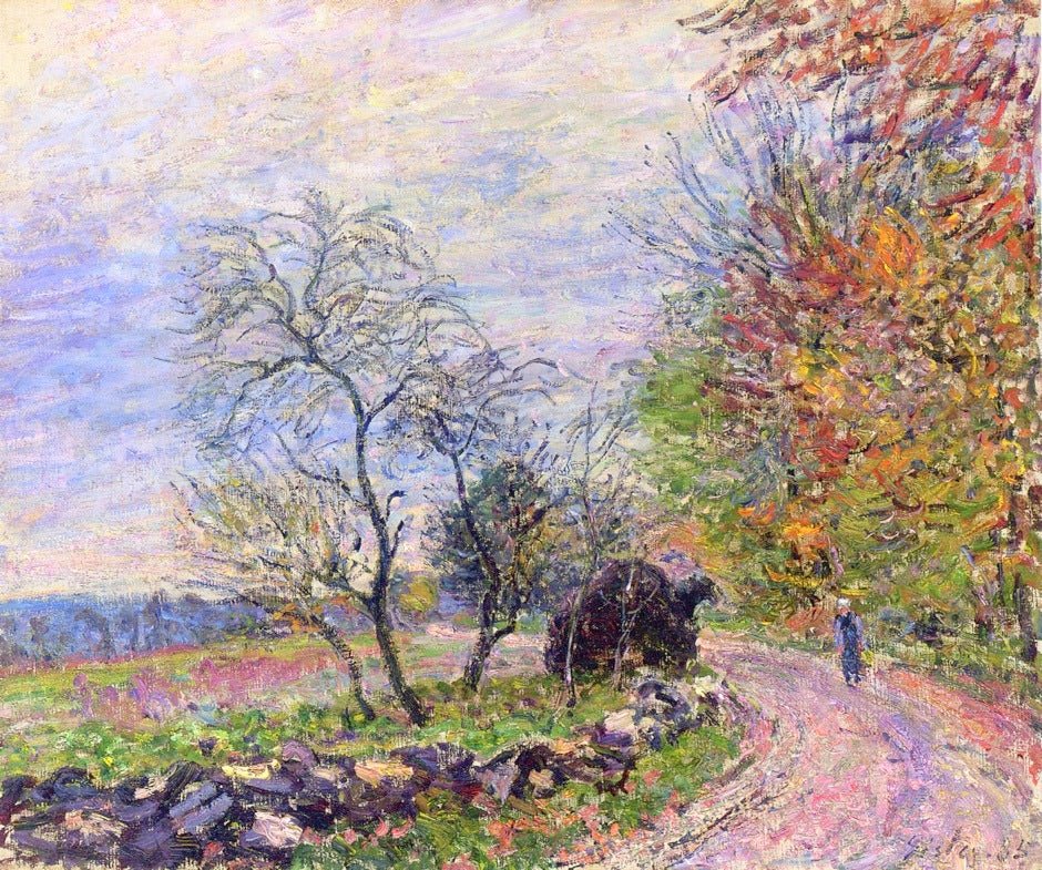 Along the woods in Autumn, vintage artwork by Alfred Sisley, 12x8" (A4) Poster