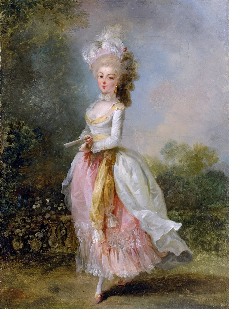 Portrait of a Lady, Said to Be Marie-Madeleine Guimard, vintage artwork by Jean-Frederic Schall, 12x8" (A4) Poster