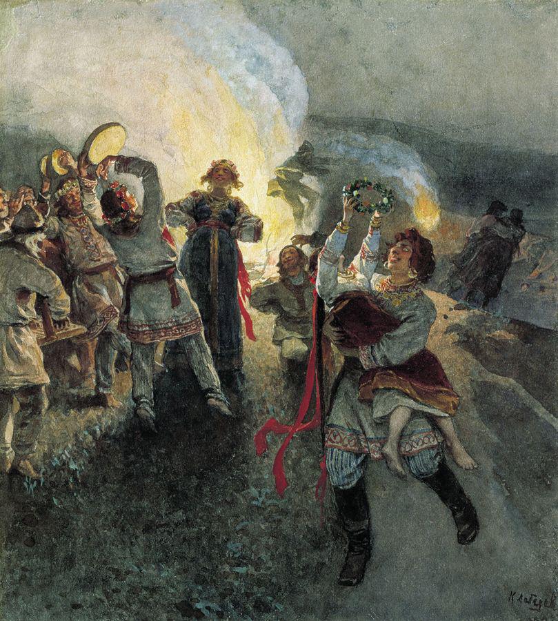 The Ivan Kupala Night by Klavdi Vasilievich Lebedev,A3(16x12")Poster