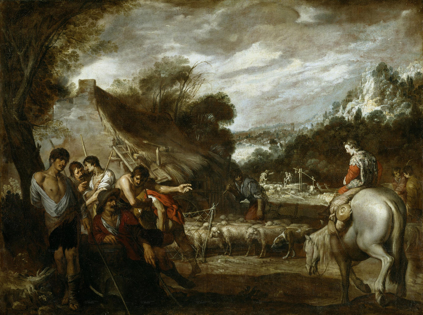 Joseph and his brothers, vintage artwork by Antonio del Castillo y Saavedra, 12x8" (A4) Poster