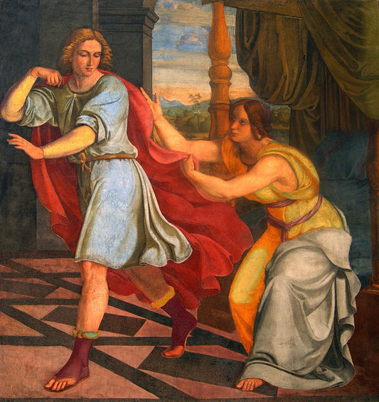Joseph and the Wife of Potiphar, vintage artwork by Philipp Veit, A3 (16x12") Poster Print