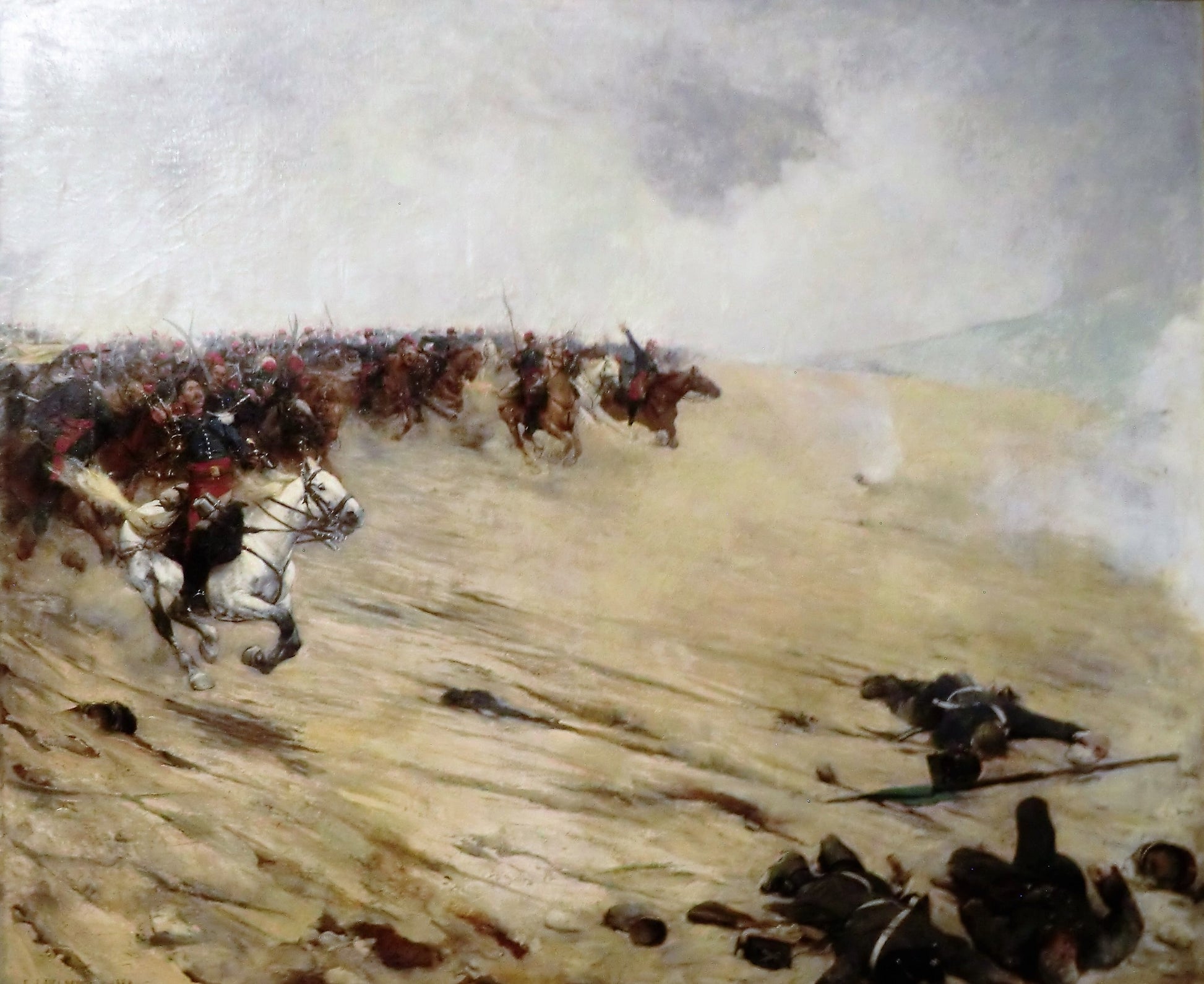 Cavalry Charge (Battle of Sedan), vintage artwork by Ernest Jean Delahaye, 12x8" (A4) Poster