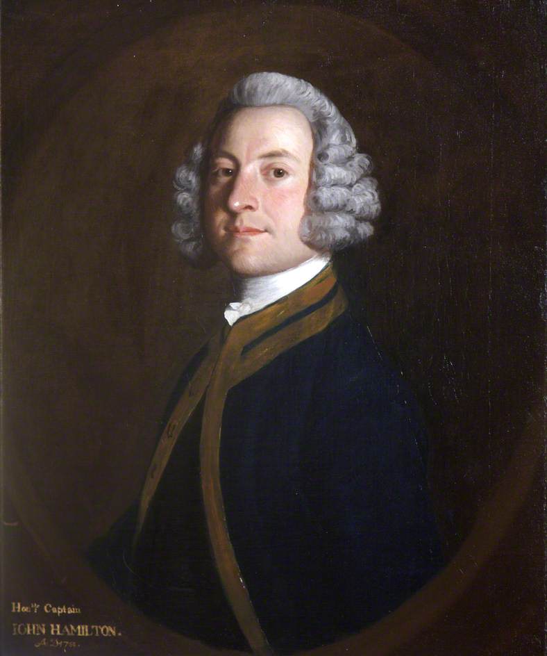 Captain the Honourable John Hamilton, vintage artwork by Sir Joshua Reynolds, 12x8" (A4) Poster