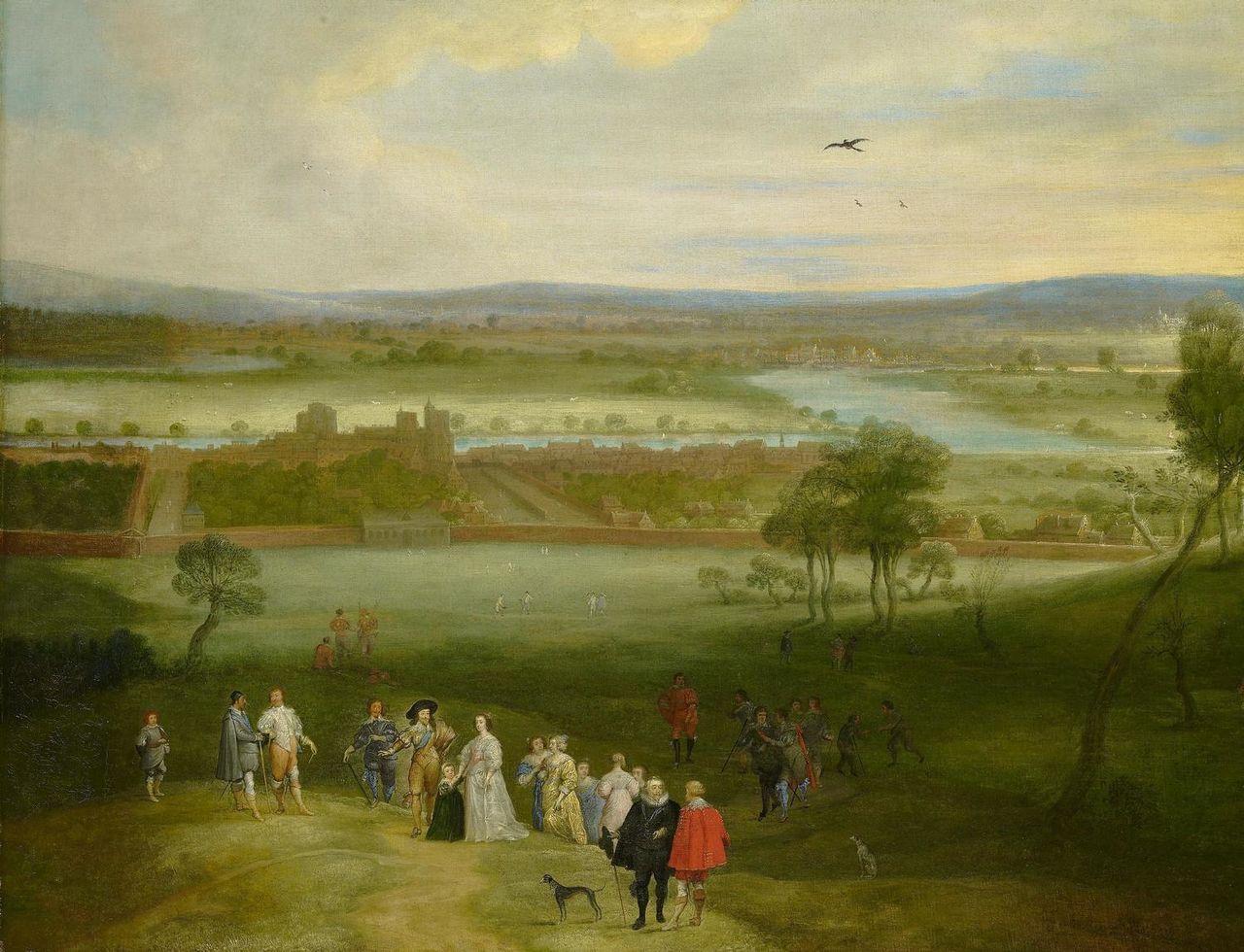 A View of Greenwich, vintage artwork by Adriaen van Stalbemt, 12x8" (A4) Poster