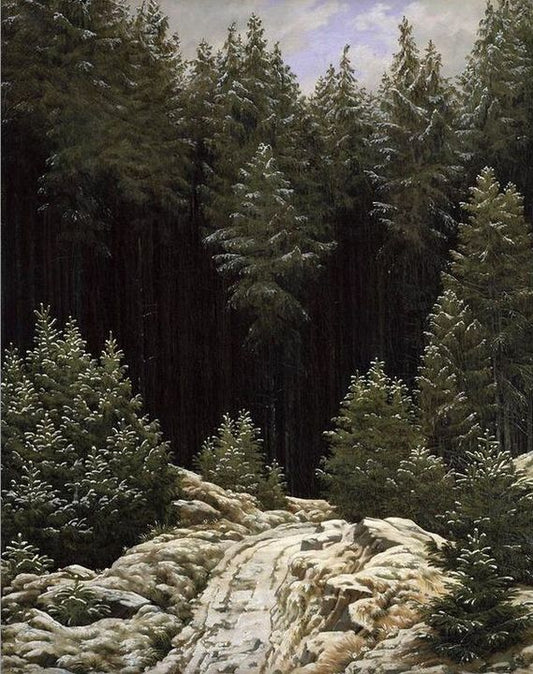 Early Snow, vintage artwork by Caspar David Friedrich, 12x8" (A4) Poster