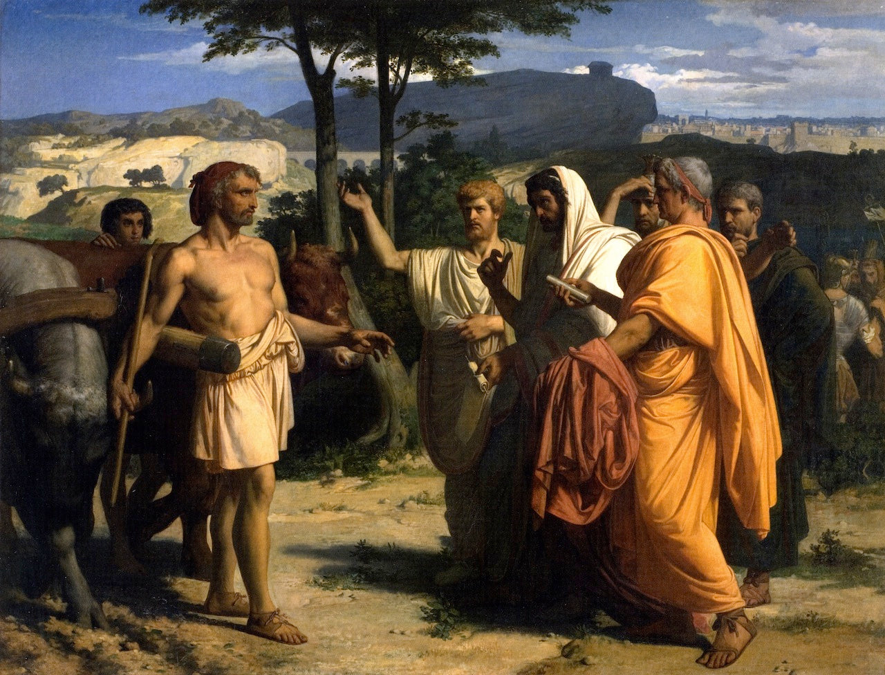 Envoys of the Senate Offer the Dictatorship to Cincinnatus, vintage artwork by Alexandre Cabanel, 12x8" (A4) Poster