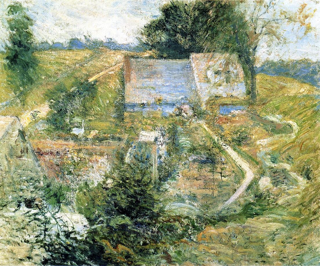 From the Upper Terrace, vintage artwork by John Twachtman, 12x8" (A4) Poster