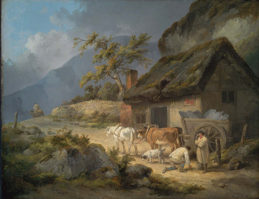Carters with a Load of Slate, vintage artwork by George Morland, 12x8" (A4) Poster