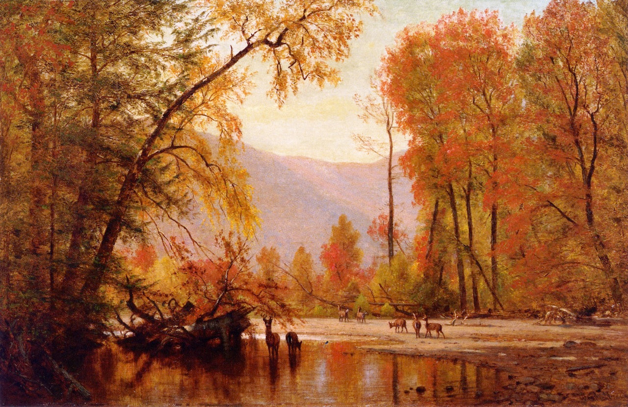 Autumn on the Delaware, vintage artwork by Thomas Worthington Whittredge, A3 (16x12") Poster Print